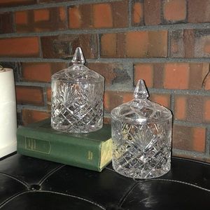 Two crystal apothecary jars